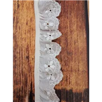 Lace Cambric Frilled Cream 35mm