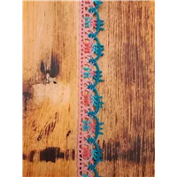 Lace Cluny Teal Coral