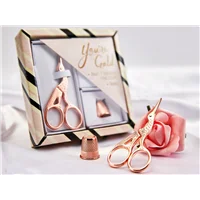 Rose Gold Stork Scissor Thimble Set