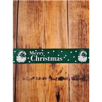Ribbon Green Santa Face Merry