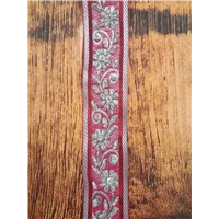 Trim Fancy Silver Rose Pink Embroidered With Beads And Sequins