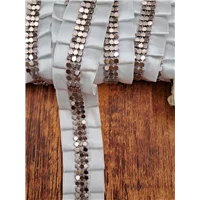 Trim White Pleated Ribbon Metal