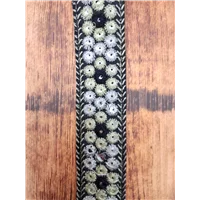 Trim Black Embbroidered Metallic Sequins