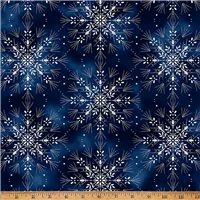 Metallic 7800 Big Snow Flakes Midnight Silver