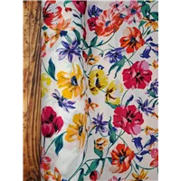 Fabric Aura Dobby Print Off White with Bright Floral