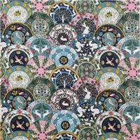 Flowers MUKO Green Blue Circle Design