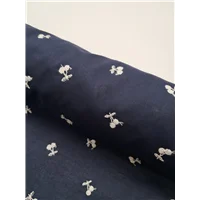 Fabric Cotton Embroidered Navy