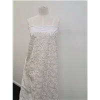Fabric Embroidery Mini Matt White Gold