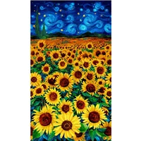 Patchwork Panel Sunflower Fields