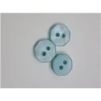 Button Octagon 10mm Light Aqua