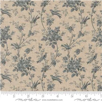 Fabric French General Linen Oiseaux Pearl French Blue