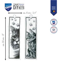 Vervaco Bookmark Kit 203521 Black and White Cats Set of 2