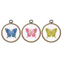 Vervaco Kit 178195 Set of 3 Butterflies with Hoops