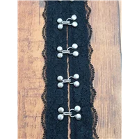 Hook and Eye Trim Black lace ST 1701