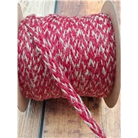 Trim two tone Braid Jute Natural Red 7mm
