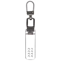 YKK Zip Puller U19 Silver Clear Rectangle Tab