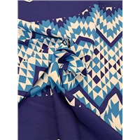 Fabric Maori Print Blues and White