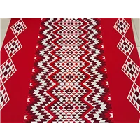 Fabric Maori Print Red Burgundy White