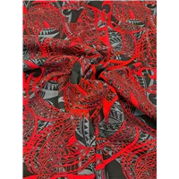 Fabric Dobby Tapa Red Grey C33