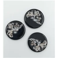 Button SA 15440 24 Blk Beige Flr
