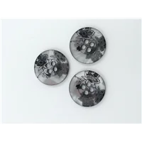 Button 15345 28l Grey Blk Floral
