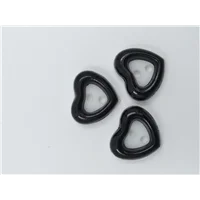 Button SA 93677 24 Heart Wht Blk R