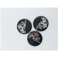 Button SA 15440 28 Blk Beige Flr