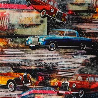 Fabric Canvas Retro Car Print
