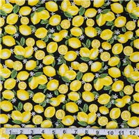 Fabric Lemons On Black