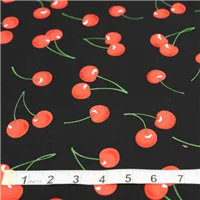 Fabric Kinomi Cherries On Black