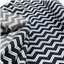 Cotton Navy White Line Chevron
