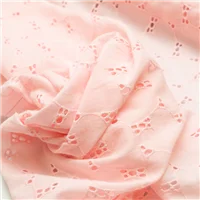 Fabric Cotton Broderie Pink