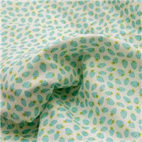 Fabric Double Gauze Aqua Strawberry
