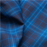 Fabric Polyester Wool Royal Navy Check