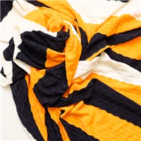 Fabric Aperol Pique Stripe Knit