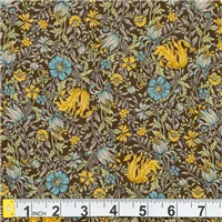 Fabric Corduroy Brown Floral