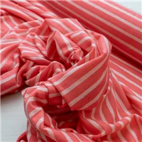 Fabric Merino Pink Coral Stripe