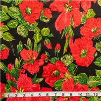 Fabric Cotton Sateen Red Black Green