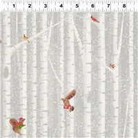 Christmas Enchanted Woodland Birch Tree Stripe Light Taupe