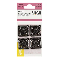 Snap Fasteners Square Black
