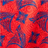 Fabric Cotton Print Red Royal Pasifika