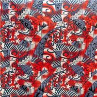 Fabric Cotton Red Grey