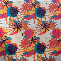 Fabric Mini Matt Print White Multi
