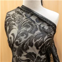 Enchant Black Sequin Motifs On Mesh
