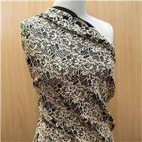 Fabric Floral Lace Black Cream