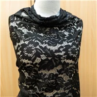 Fabric W2386 Stretch Black Lace