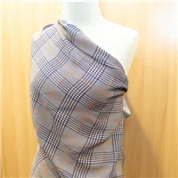 Fabric Viscose Rayon Check Purple
