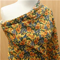 Fabric Yellow Floral Viscose