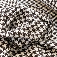 Fabric Wool Poly Dark Chocolate White Houndstooth