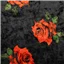 Stretch Velvet Red Rose On Black - photo 3